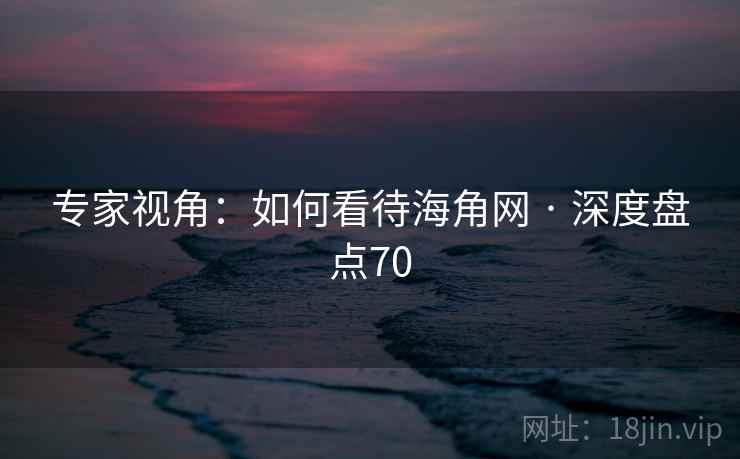 专家视角：如何看待海角网 · 深度盘点70  第1张